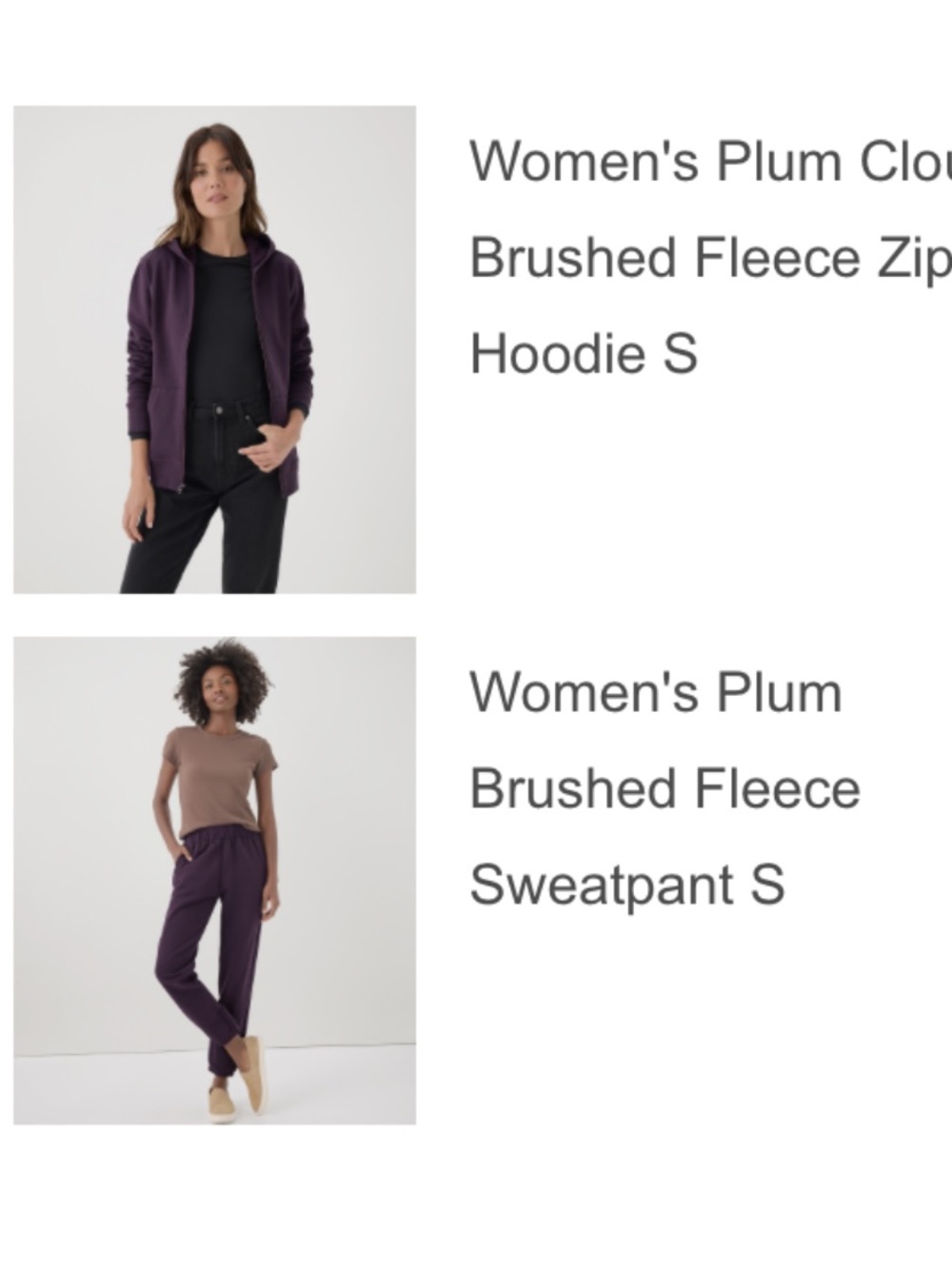 Pact Cloud Brushed Fleece Full Zip Hoodie and Sweatpants Set